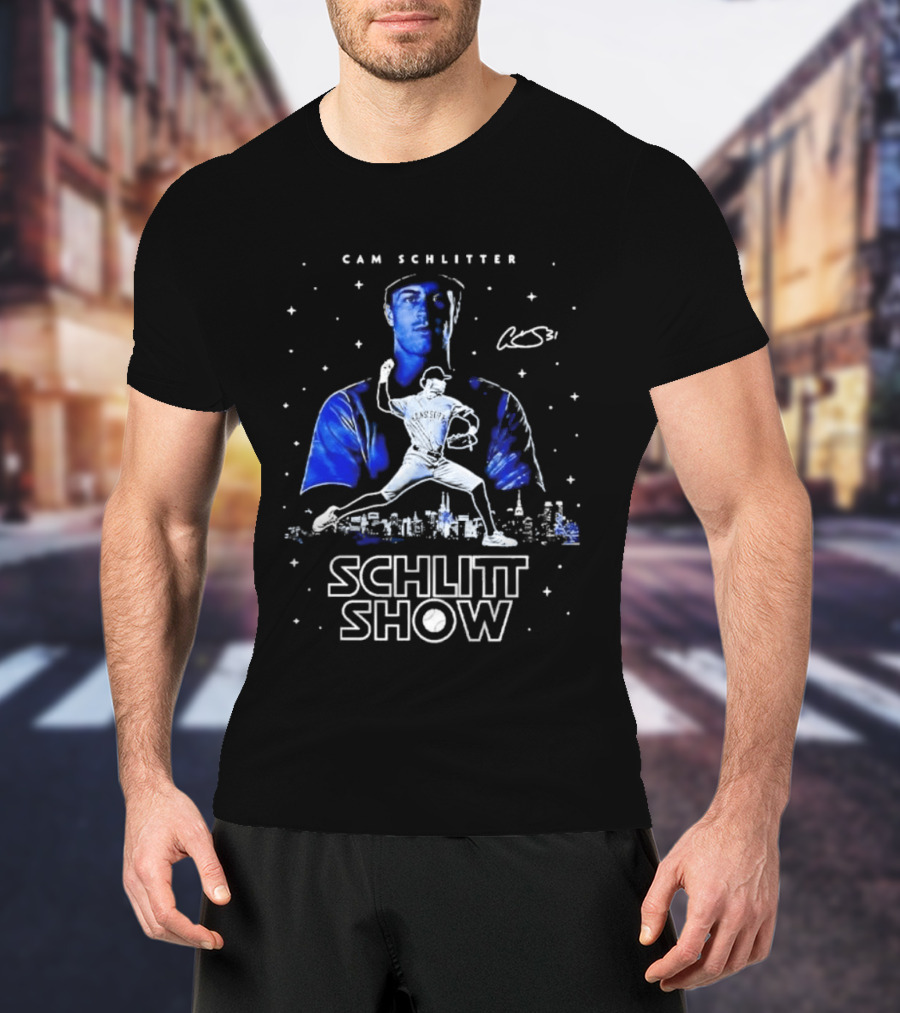 Cam Schlittler Schlitt Show Baseball Pitcher Starry Blue T-Shirt