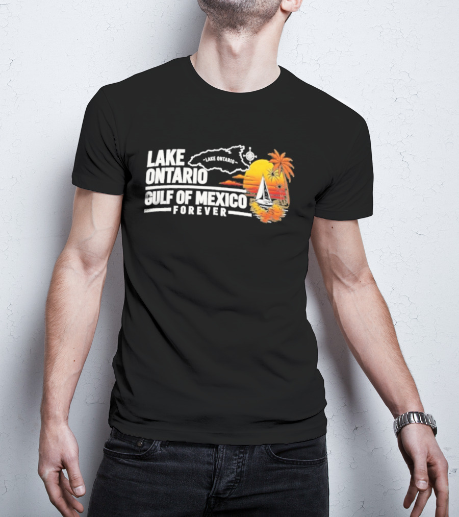 Lake Ontario Gulf Of Mexico Map Sunset Palm 2026 T-Shirt