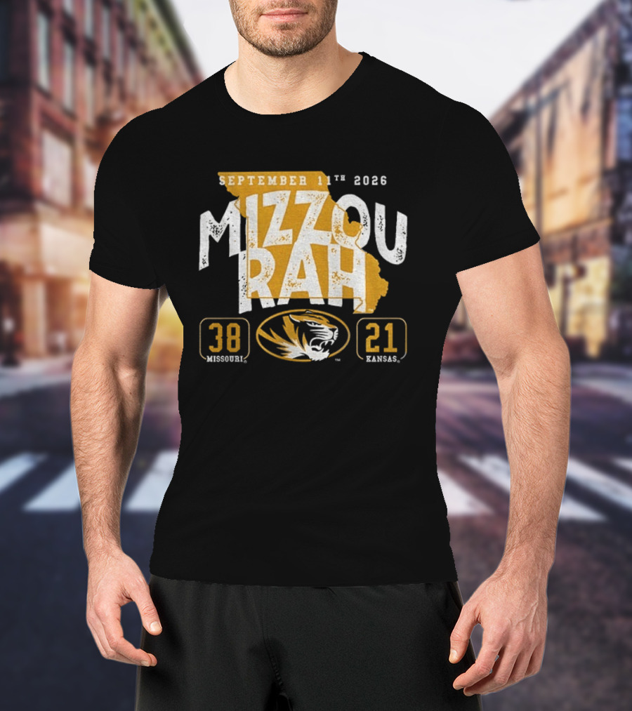 Missouri Tigers 38 Vs Kansas Jayhawks 21 Mizzou Rah September 11th 2026 T-Shirt