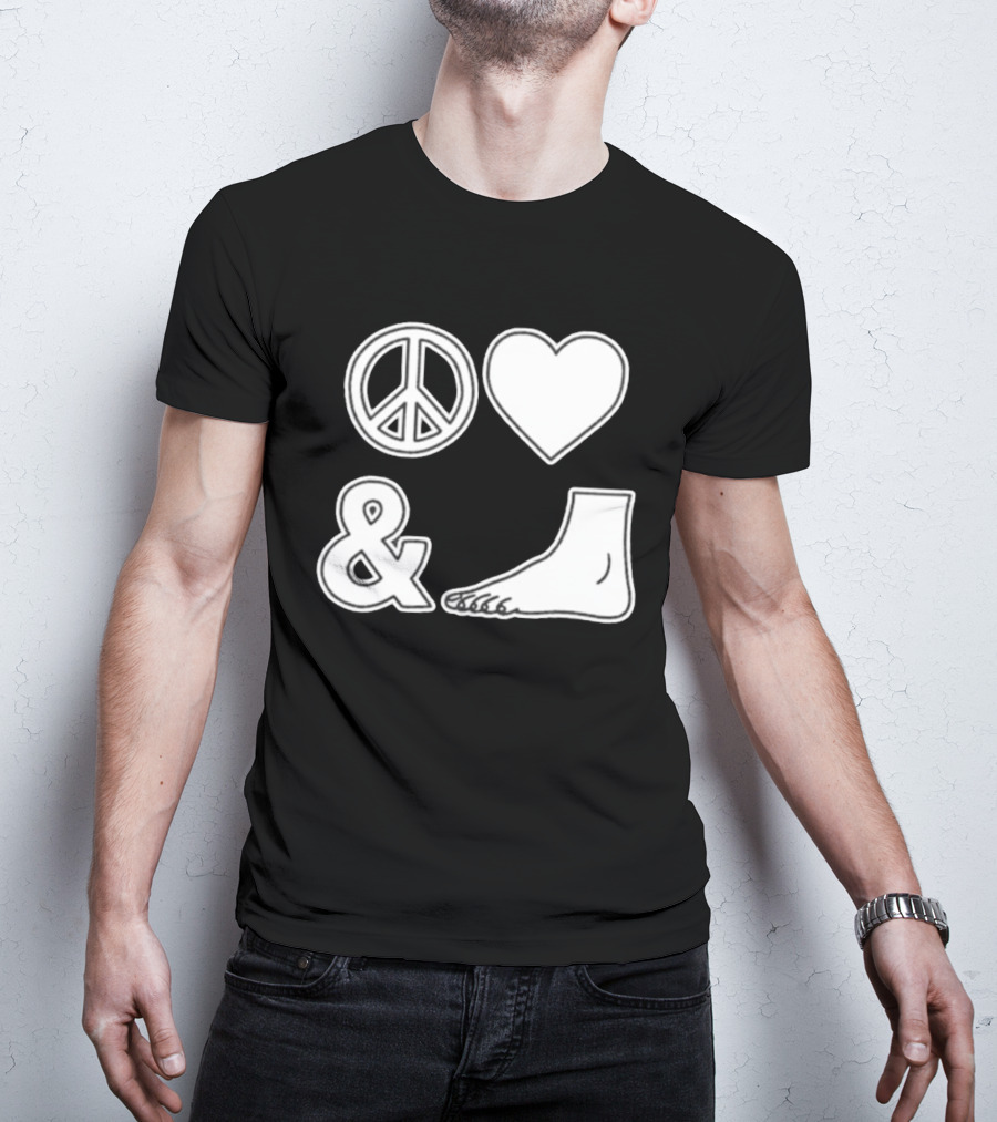 Peace Love & Feet Heart Foot T-Shirt