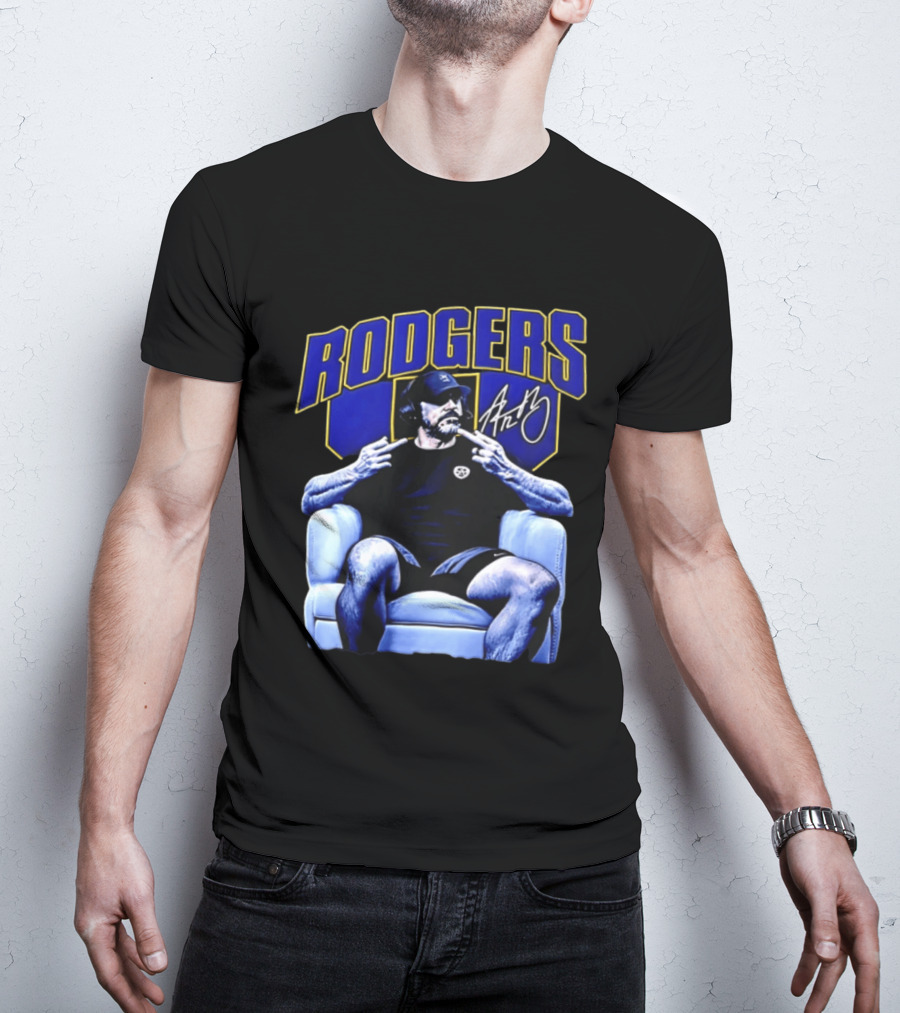 Rodgers Aaron Rodgers Signed Pittsburgh Steelers Quarterback Icon Armchair T-Shirt