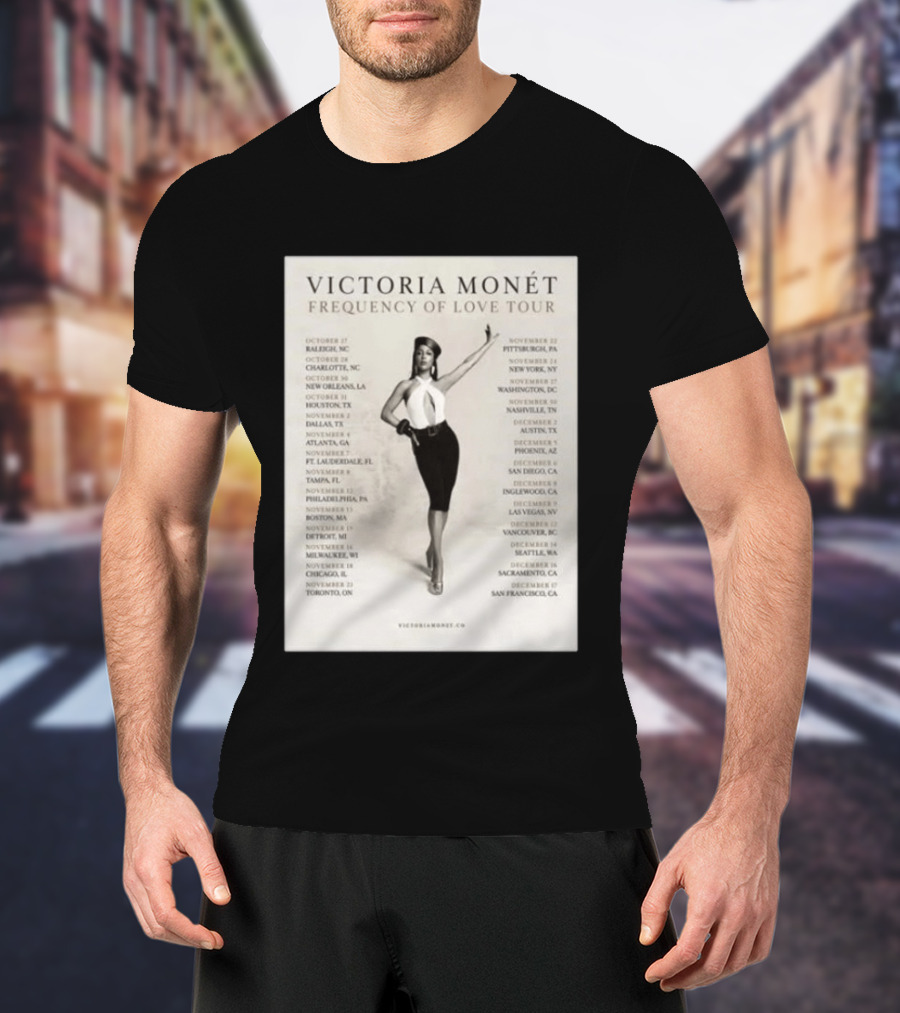 Victoria Monét Frequency Of Love Tour 2026 North America Dates Raleigh Charlotte New Orleans Houston Los Angeles Sacramento T-Shirt