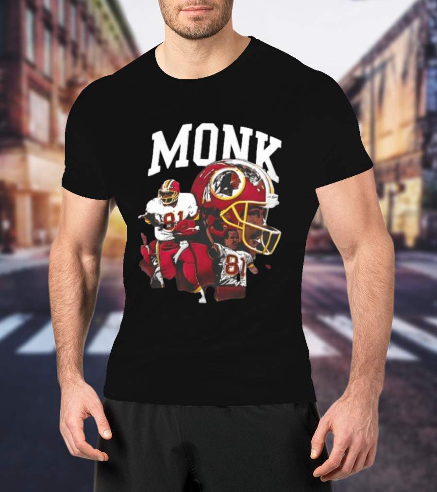 MONK Washington Redskins Bootleg Football Helmet Player Collage 81 T-Shirt