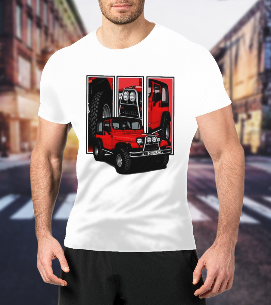 Red Jeep Wrangler 4x4 Off Road Adventure Vehicle Four Wheel Drive T-Shirt
