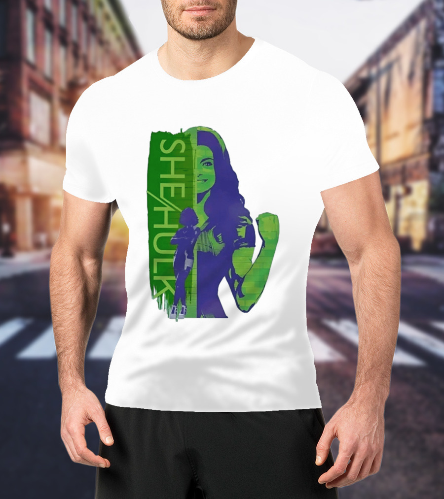 She Hulk Marvel Superhero Jennifer Walters Comic Style Heroic Pose T-Shirt
