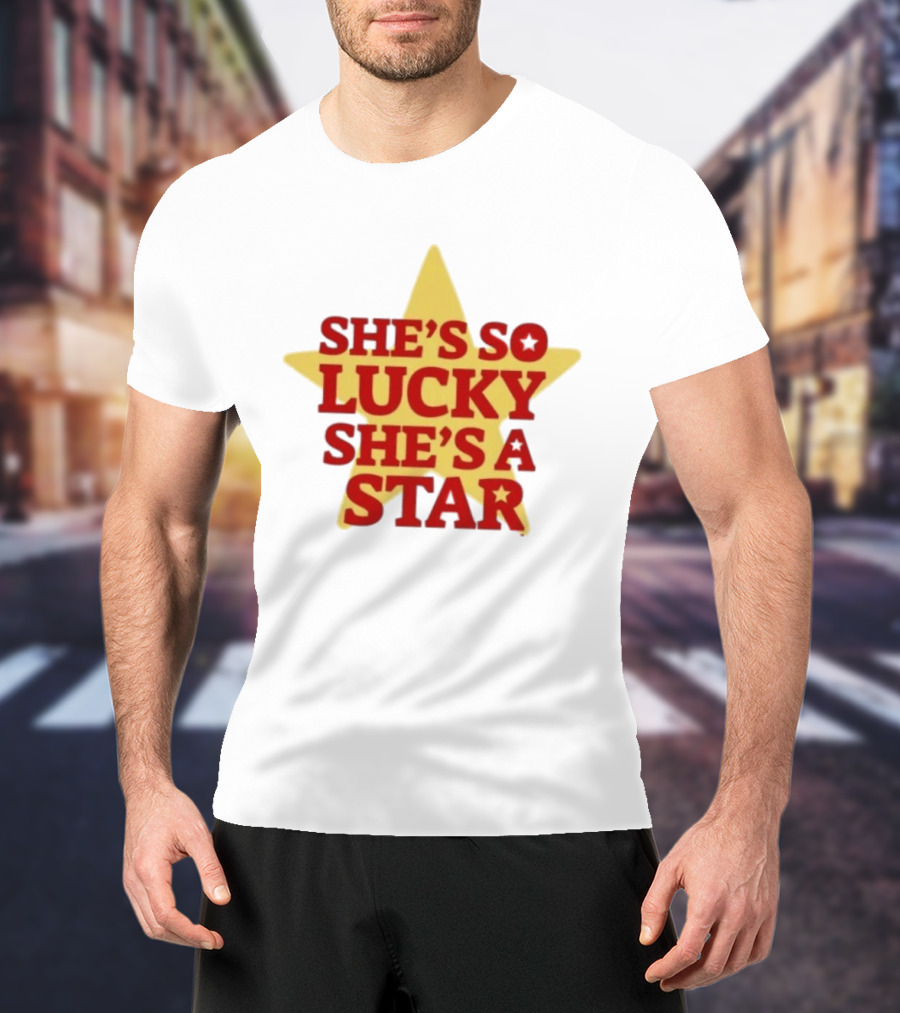 She's So Lucky She's A Star Yellow Star T-Shirt