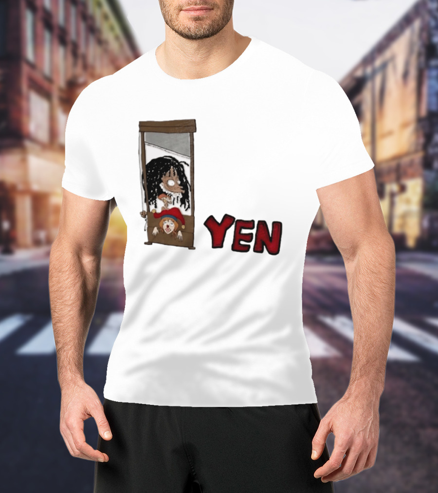 Yen Guillotine Clown Head Cartoon T-Shirt