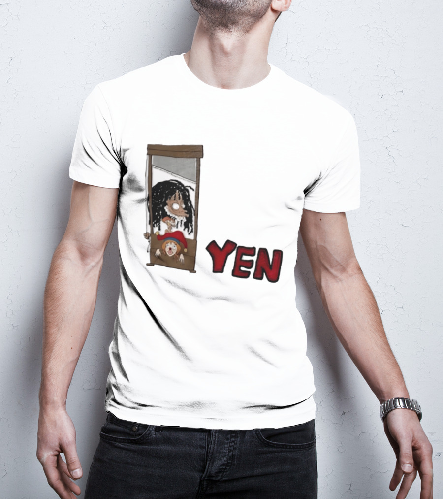 Yen Guillotine Clown Head Cartoon T-Shirt