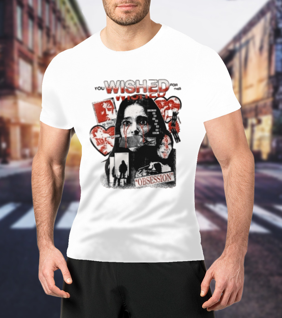 You Wished For This Obsession Nikki Halftone Gagged Woman Blood Tears Collage T-Shirt
