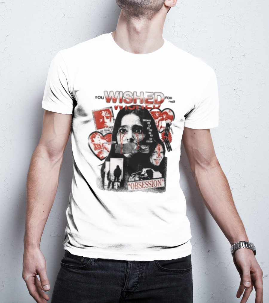 You Wished For This Obsession Nikki Halftone Gagged Woman Blood Tears Collage T-Shirt