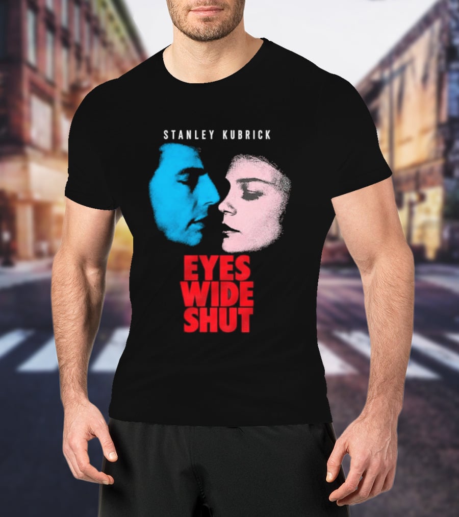 Stanley Kubrick Eyes Wide Shut Blue And Pink Faces T-Shirt