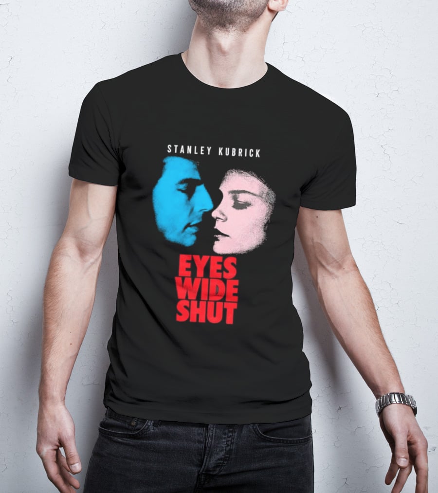 Stanley Kubrick Eyes Wide Shut Blue And Pink Faces T-Shirt