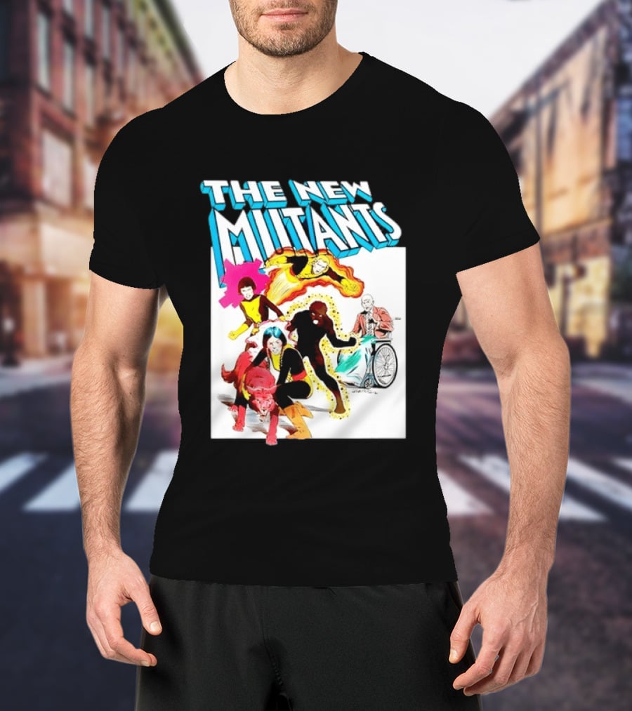 The New Mutants Marvel Comic Book Cover Featuring Iconic Characters T-Shirt
