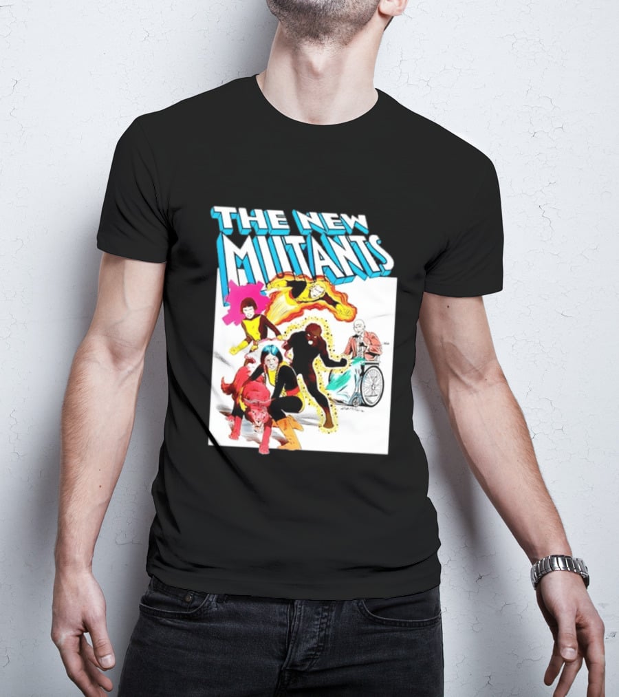 The New Mutants Marvel Comic Book Cover Featuring Iconic Characters T-Shirt