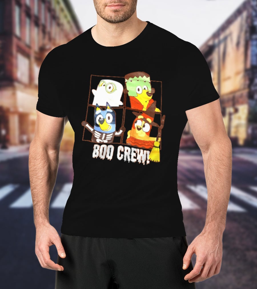 Boo Crew Bluey Halloween Ghost Frankenstein Witch Skeleton T-Shirt