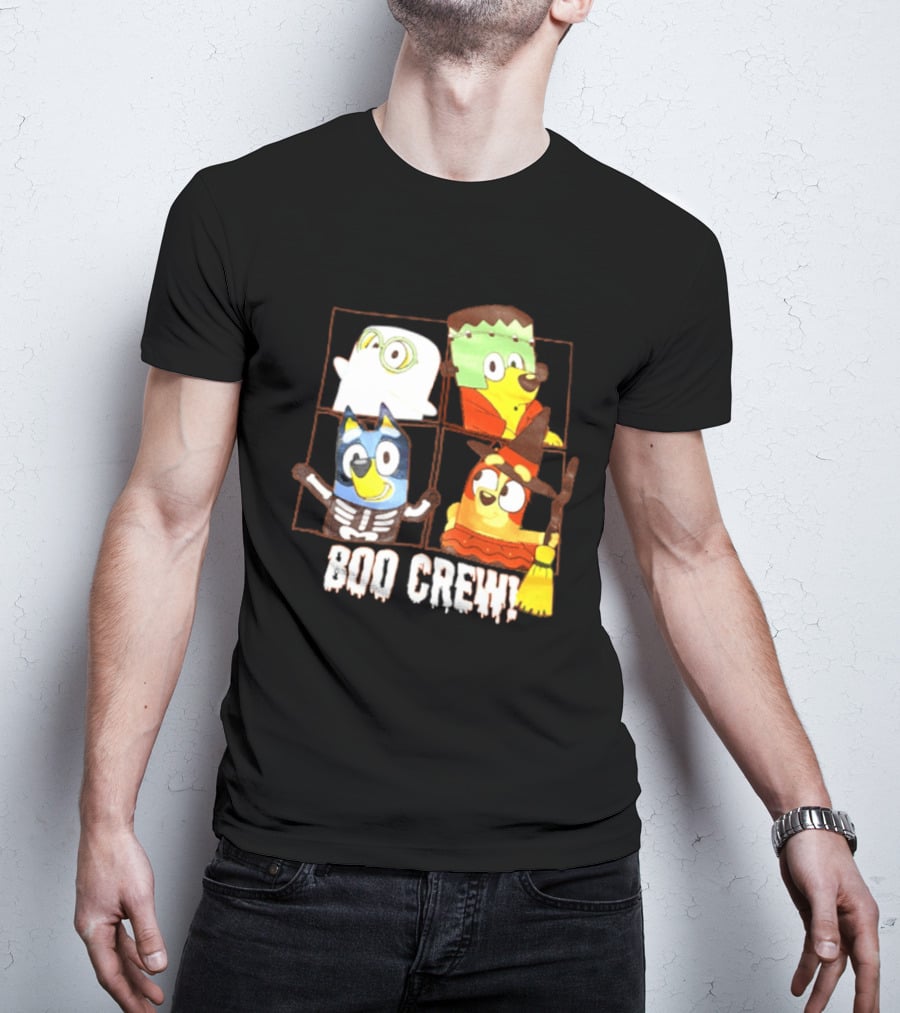 Boo Crew Bluey Halloween Ghost Frankenstein Witch Skeleton T-Shirt