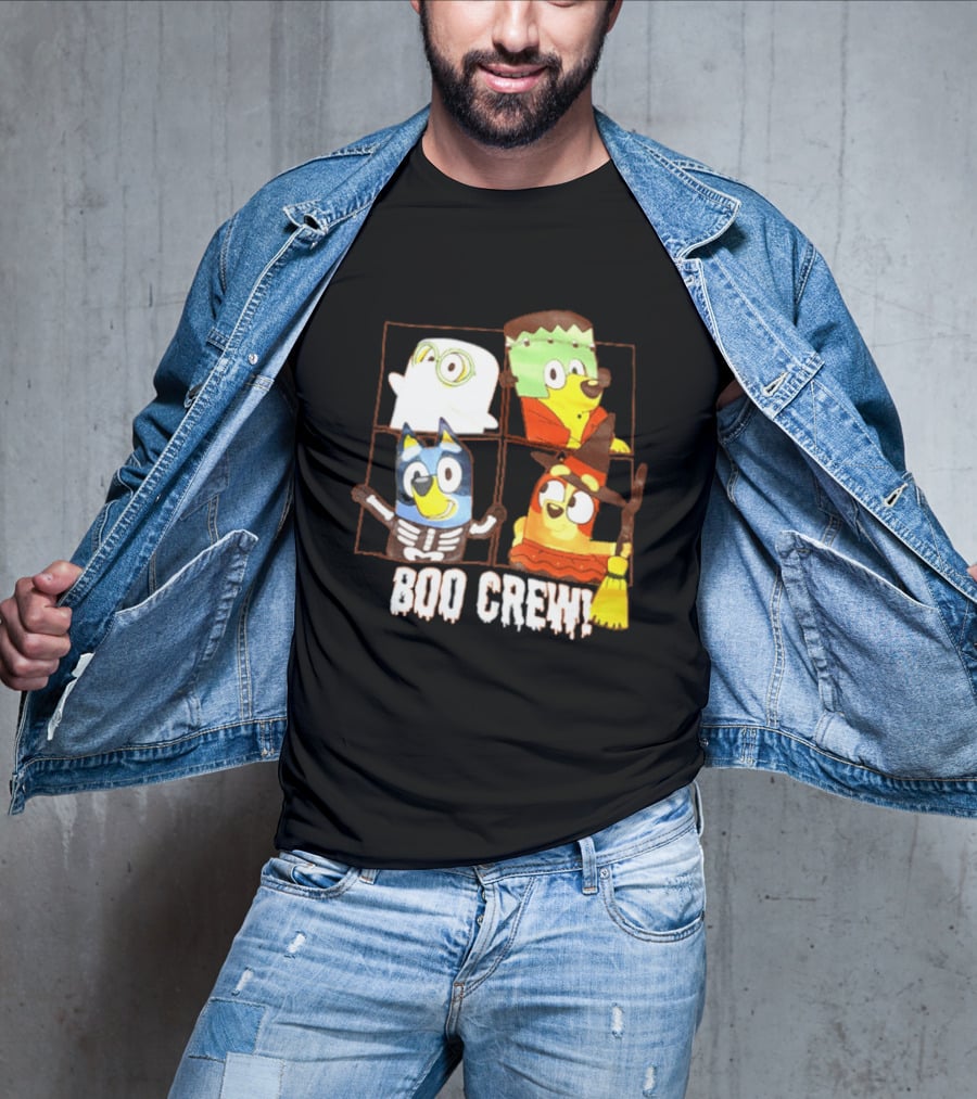 Boo Crew Bluey Halloween Ghost Frankenstein Witch Skeleton T-Shirt
