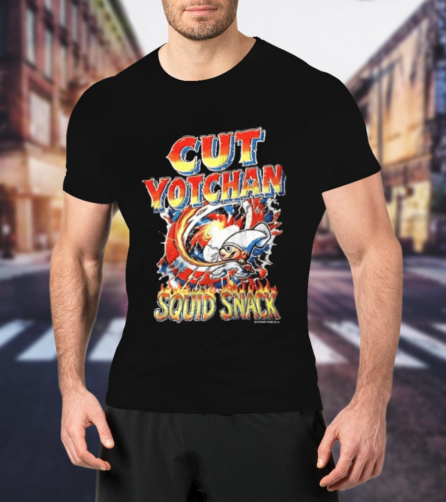 Cut Yotchan Squid Snack Space Fire Galaxy T-Shirt