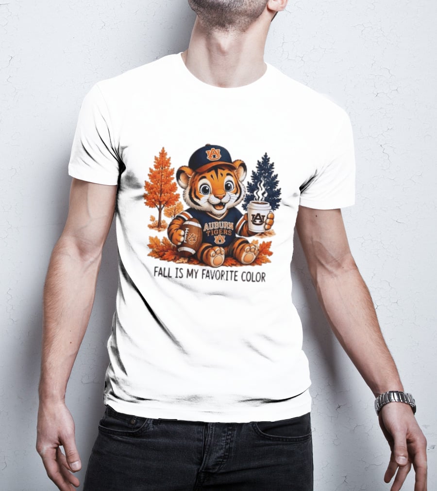 Auburn Tigers Fall Is My Favorite Color Football And Coffee Tiger T-Shirt