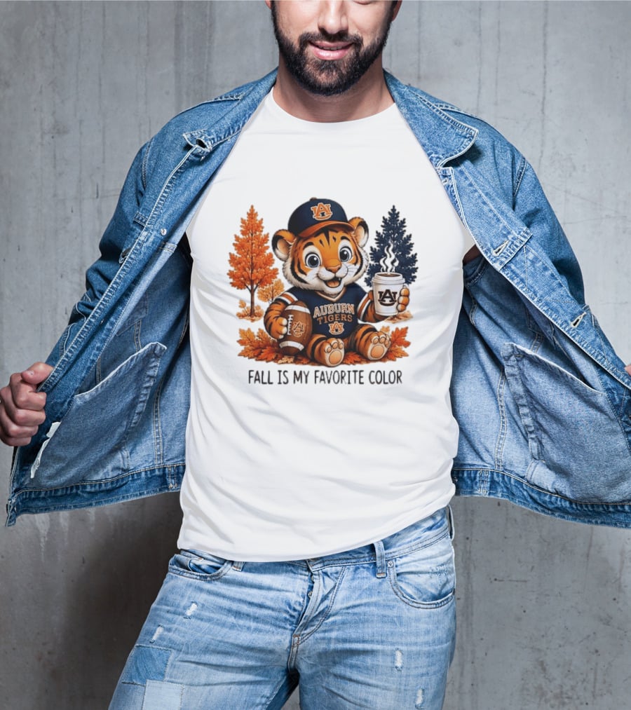 Auburn Tigers Fall Is My Favorite Color Football And Coffee Tiger T-Shirt