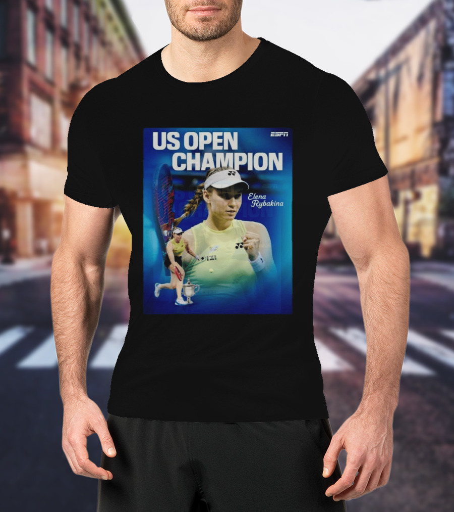 US Open Champion Elena Rybakina Win Featured By ESPN T-Shirt