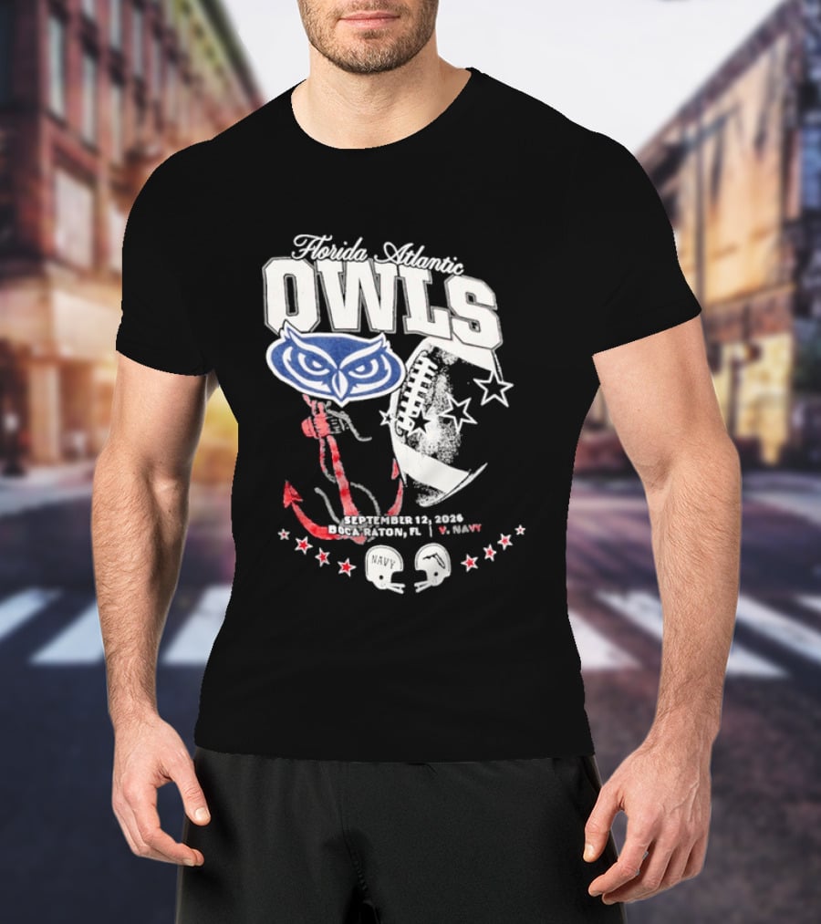 Florida Atlantic Owls September 12 2026 Boca Raton FL Vs Navy T-Shirt
