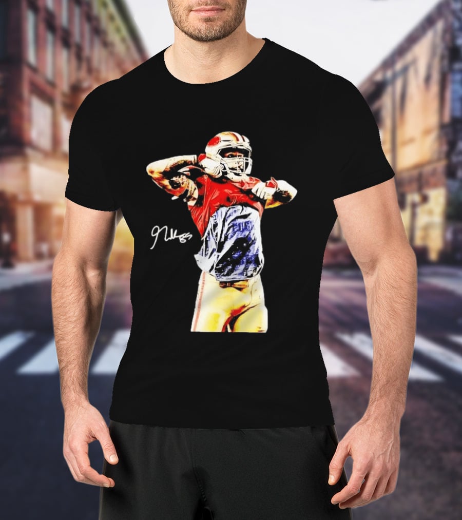 George Kittle Autograph San Francisco 49ers Football Celebration T-Shirt