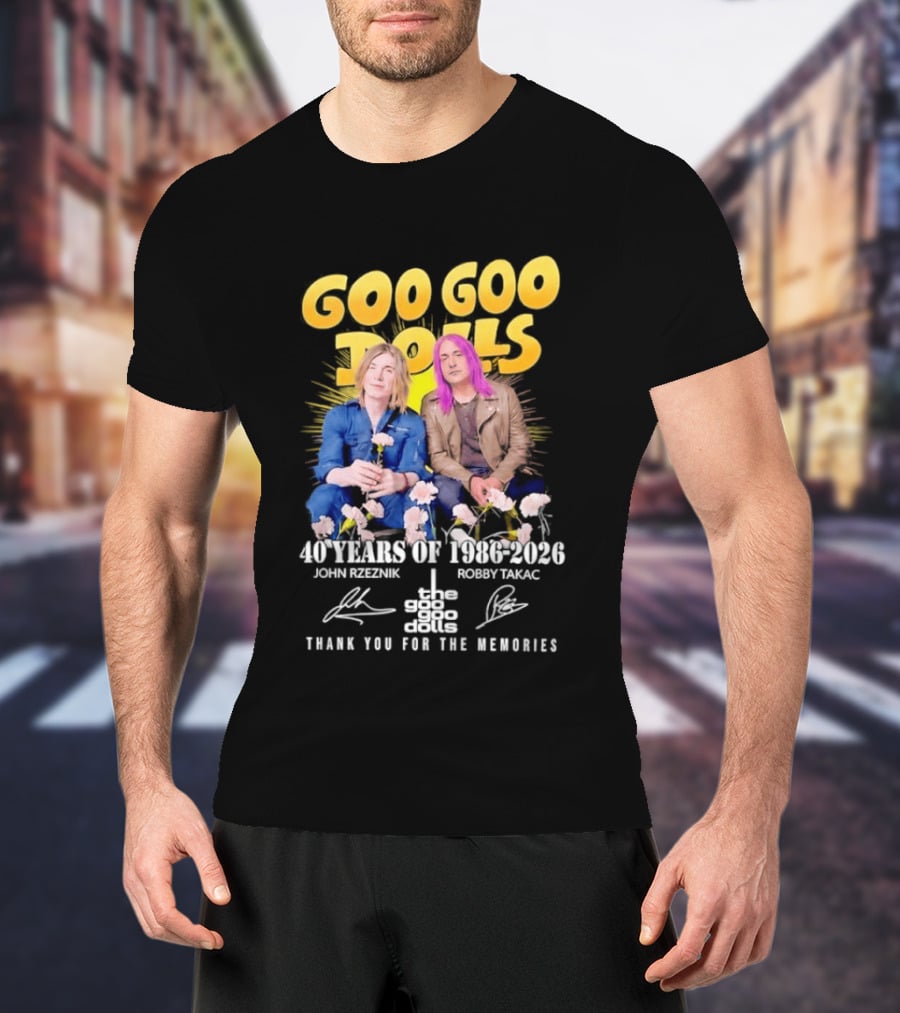 Goo Goo Dolls 40 Years 1986 2026 John Rzeznik Robby Takac Thank You For The Memories T-Shirt