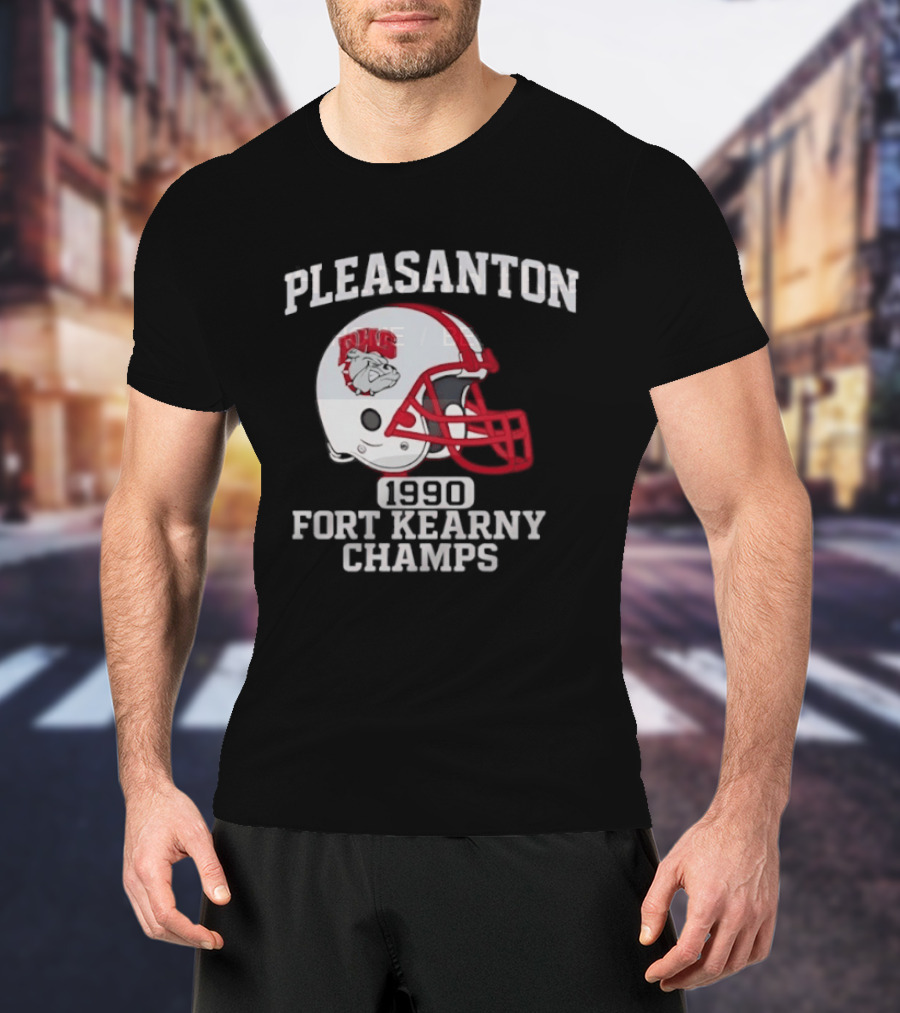 Pleasanton PHS 1990 Fort Kearny Champs Football Helmet T-Shirt