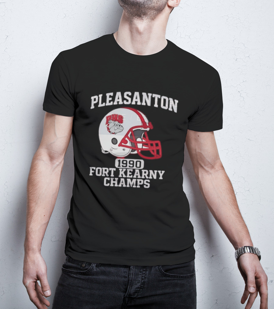 Pleasanton PHS 1990 Fort Kearny Champs Football Helmet T-Shirt