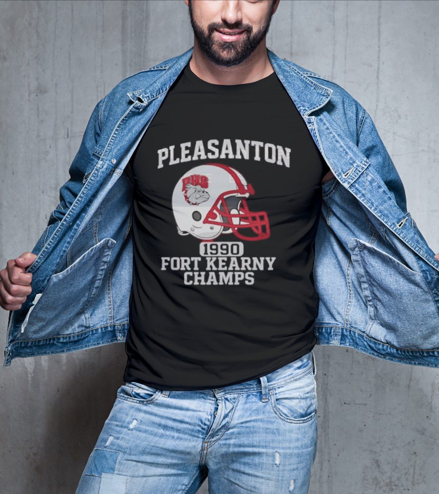 Pleasanton PHS 1990 Fort Kearny Champs Football Helmet T-Shirt