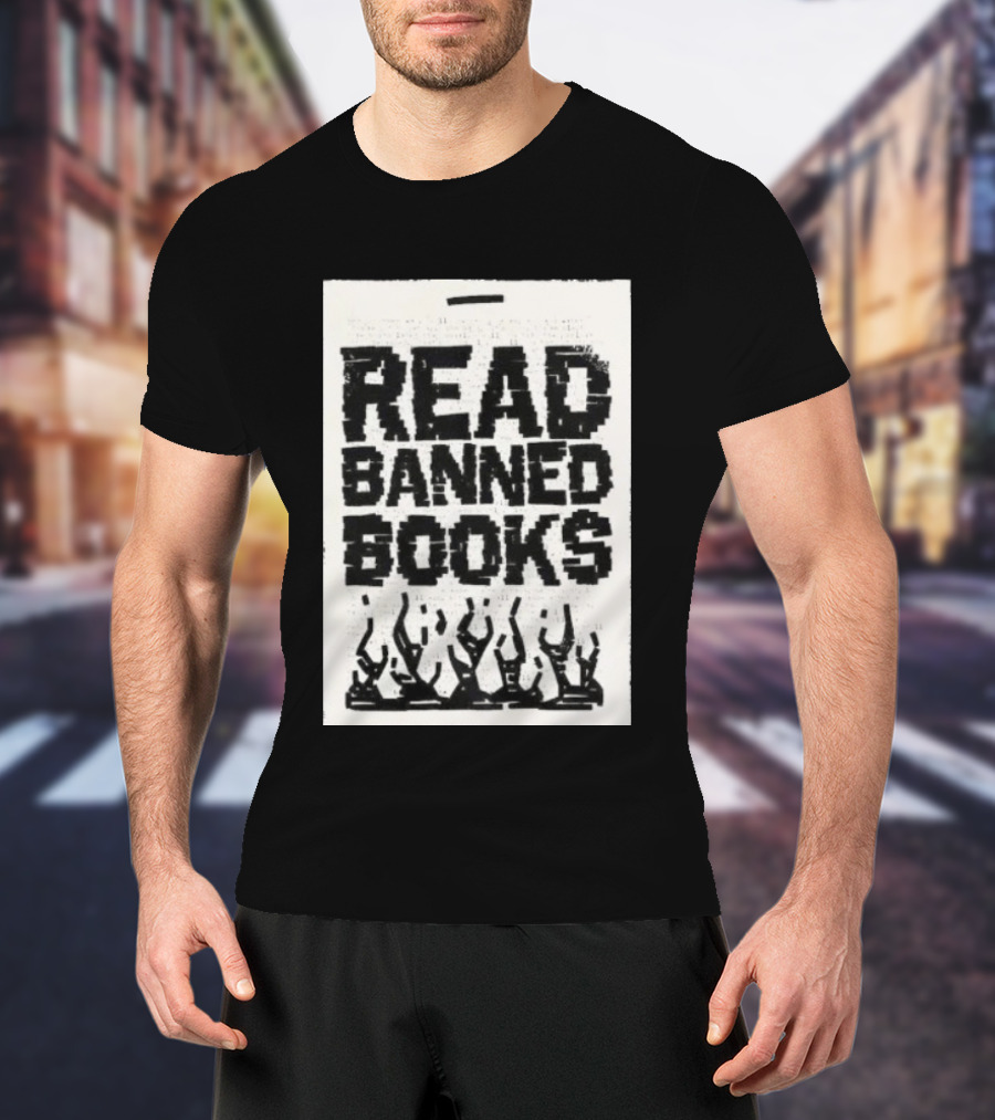Read Banned Books Advocacy With Rising Flames T-Shirt