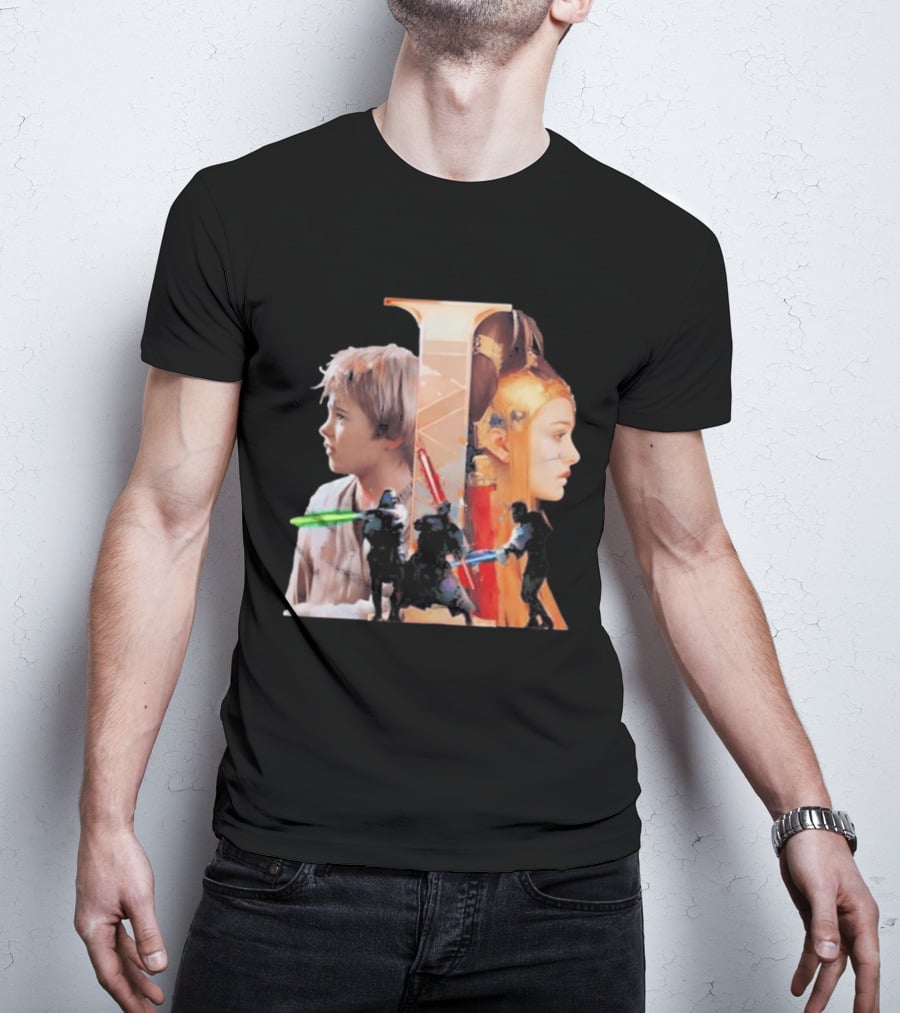 Rebel Scums The Phantom Menace 25th Anniversary Celebration With Iconic Characters And Lightsabers T-Shirt