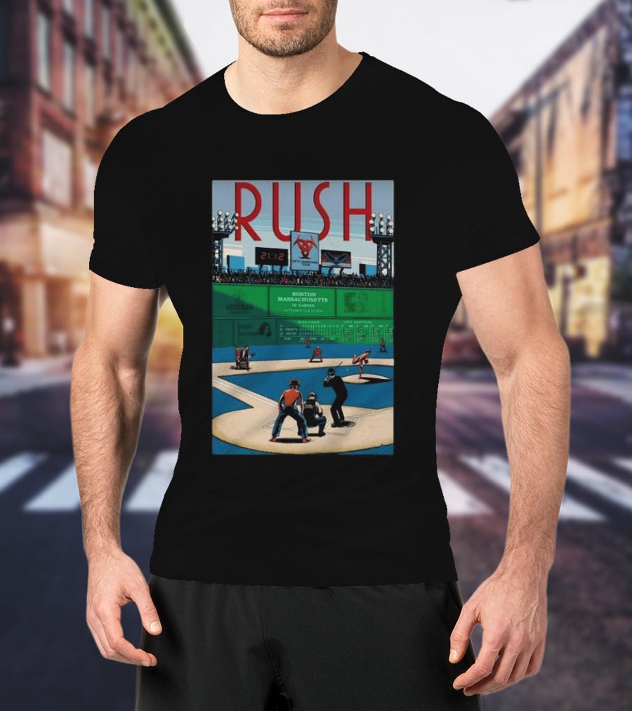 Boston Massachusetts Rush 2026 Concert Sep 12 & 14 TD Garden Baseball T-Shirt