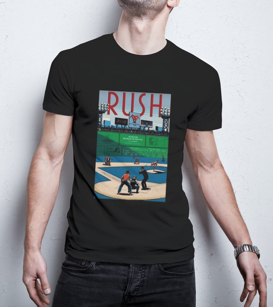 Boston Massachusetts Rush 2026 Concert Sep 12 & 14 TD Garden Baseball T-Shirt