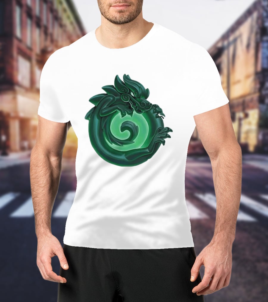 Green Jade Dragon Ouroboros Mythology Symbolic T-Shirt