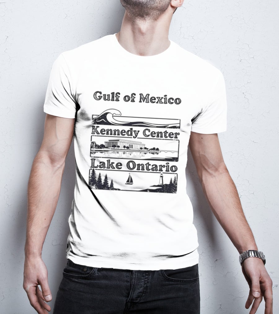Gulf Of Mexico Wave Kennedy Center Building Lake Ontario Sailboat Scene T-Shirt