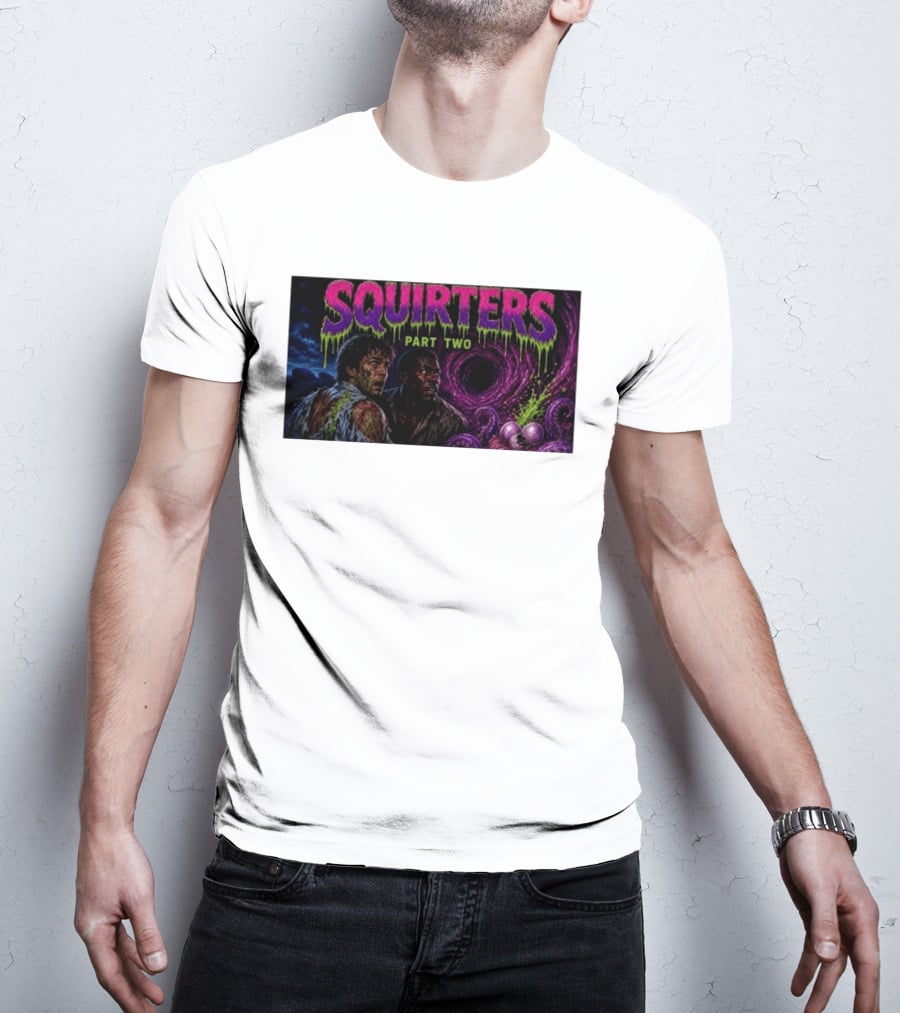 Squirters Part Two 1980s Horror Creature Scene T-Shirt