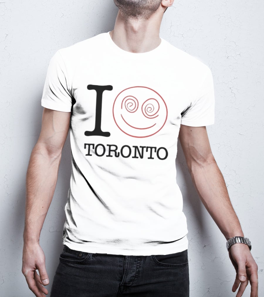 I Love Toronto Smiley Face Red Swirl Eyes Emoji T-Shirt