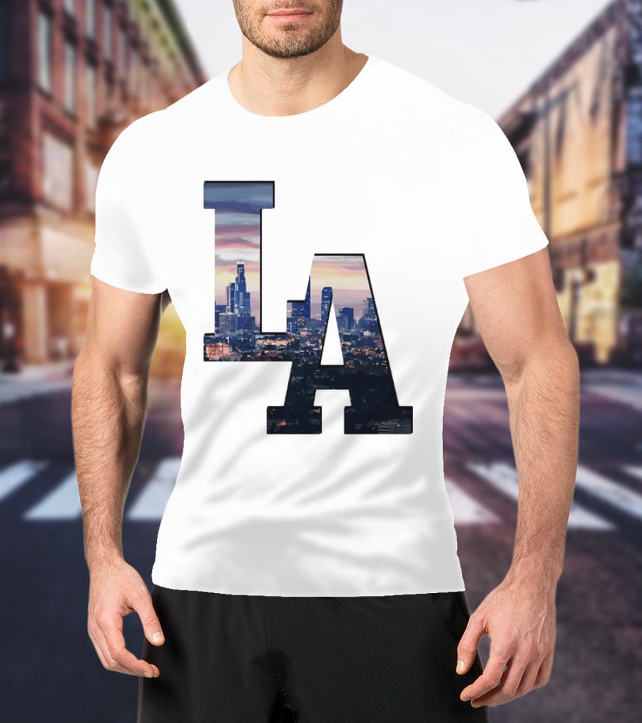 Los Angeles City Skyline LA California Sunset View T-Shirt