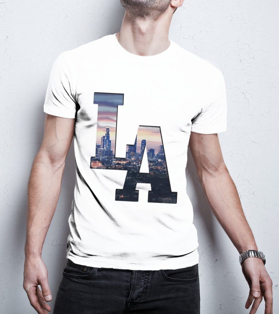 Los Angeles City Skyline LA California Sunset View T-Shirt