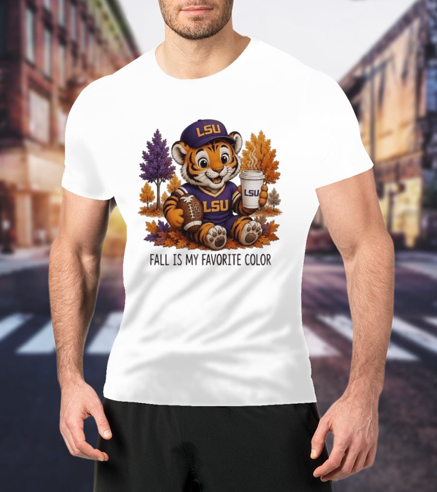 LSU Tiger Fall Is My Favorite Color College Football Cute Autumn T-Shirt