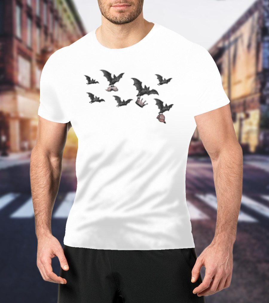 Maga Bats Halloween Crown And Broom T-Shirt