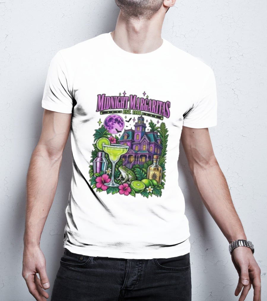 Midnight Margaritas Est. 1998 Haunted Mansion Tropical Vibes Lime And Moon Magic T-Shirt