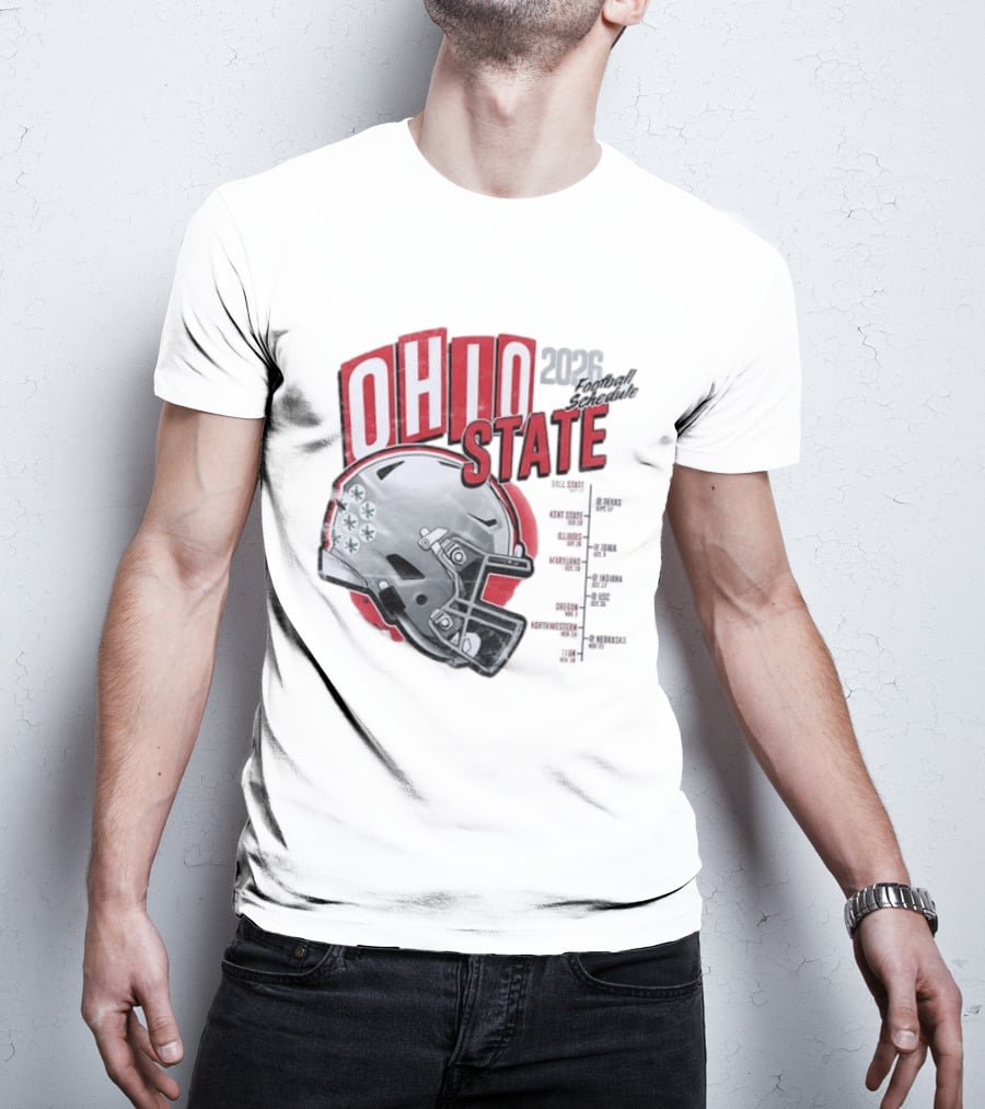 Ohio State Buckeyes 2026 Football Schedule Helmet T-Shirt