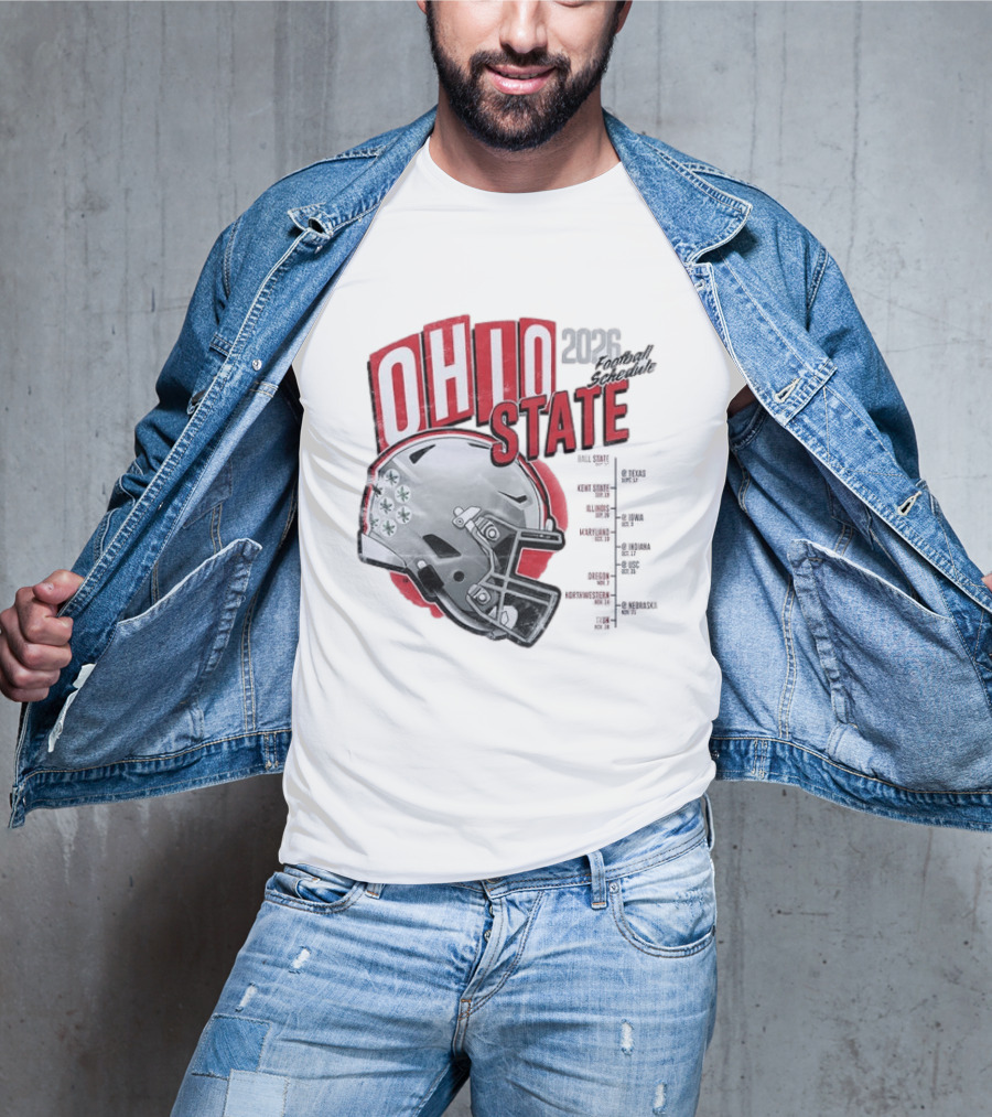 Ohio State Buckeyes 2026 Football Schedule Helmet T-Shirt