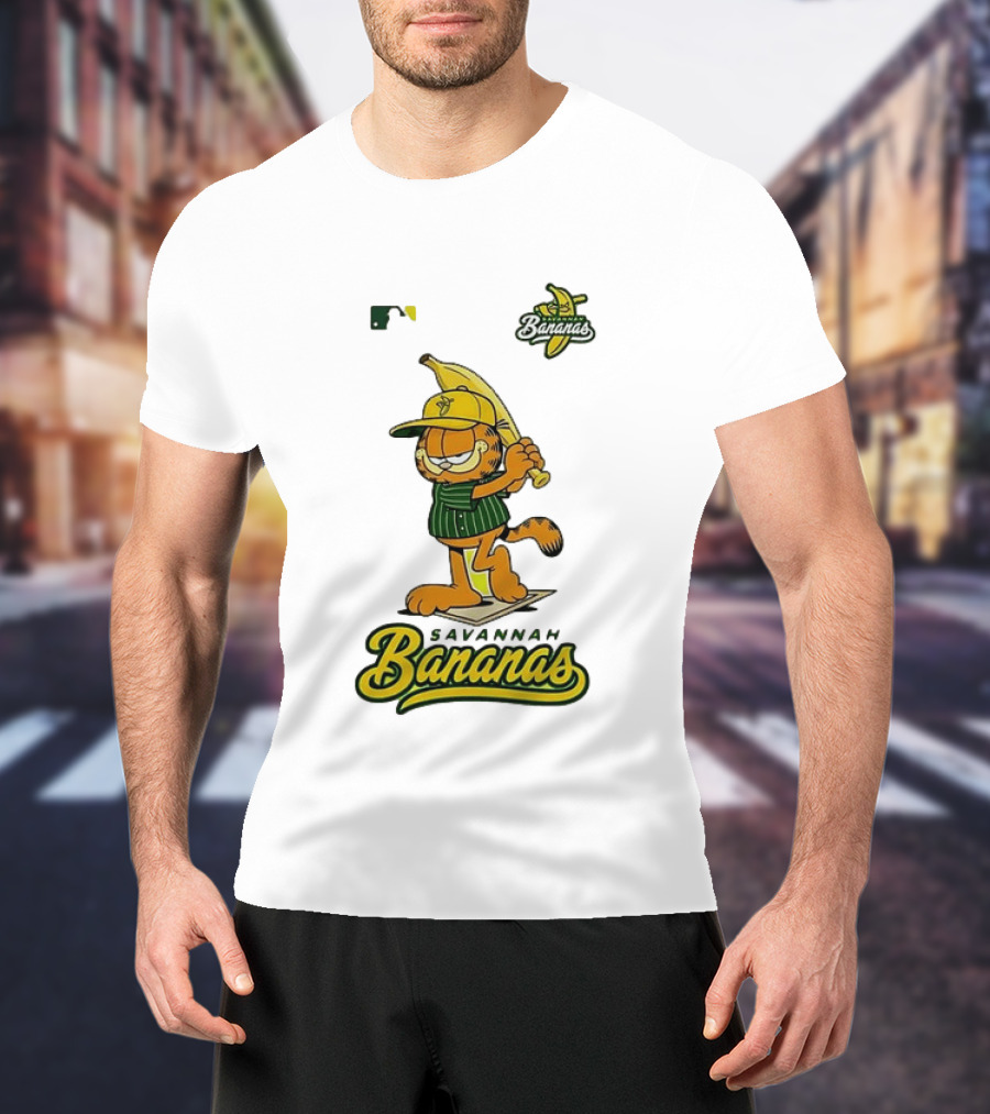 Savannah Bananas Cartoon Orange Cat Baseball MLB T-Shirt