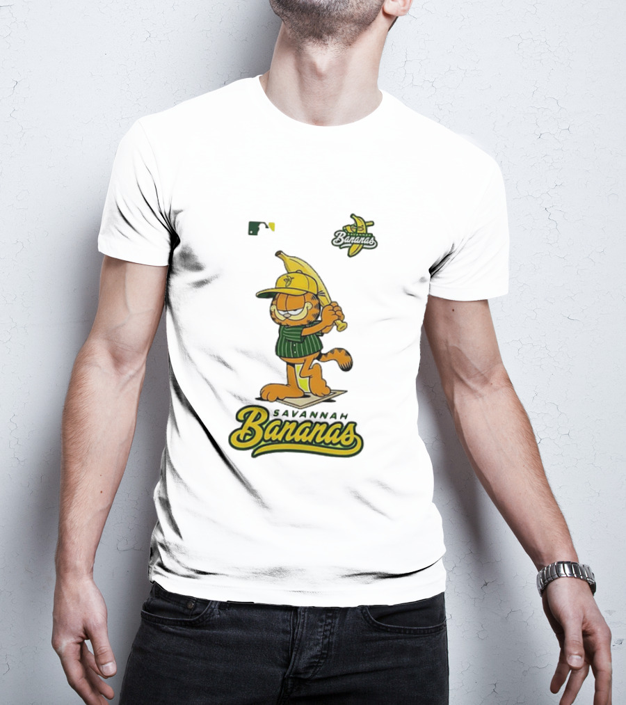 Savannah Bananas Cartoon Orange Cat Baseball MLB T-Shirt