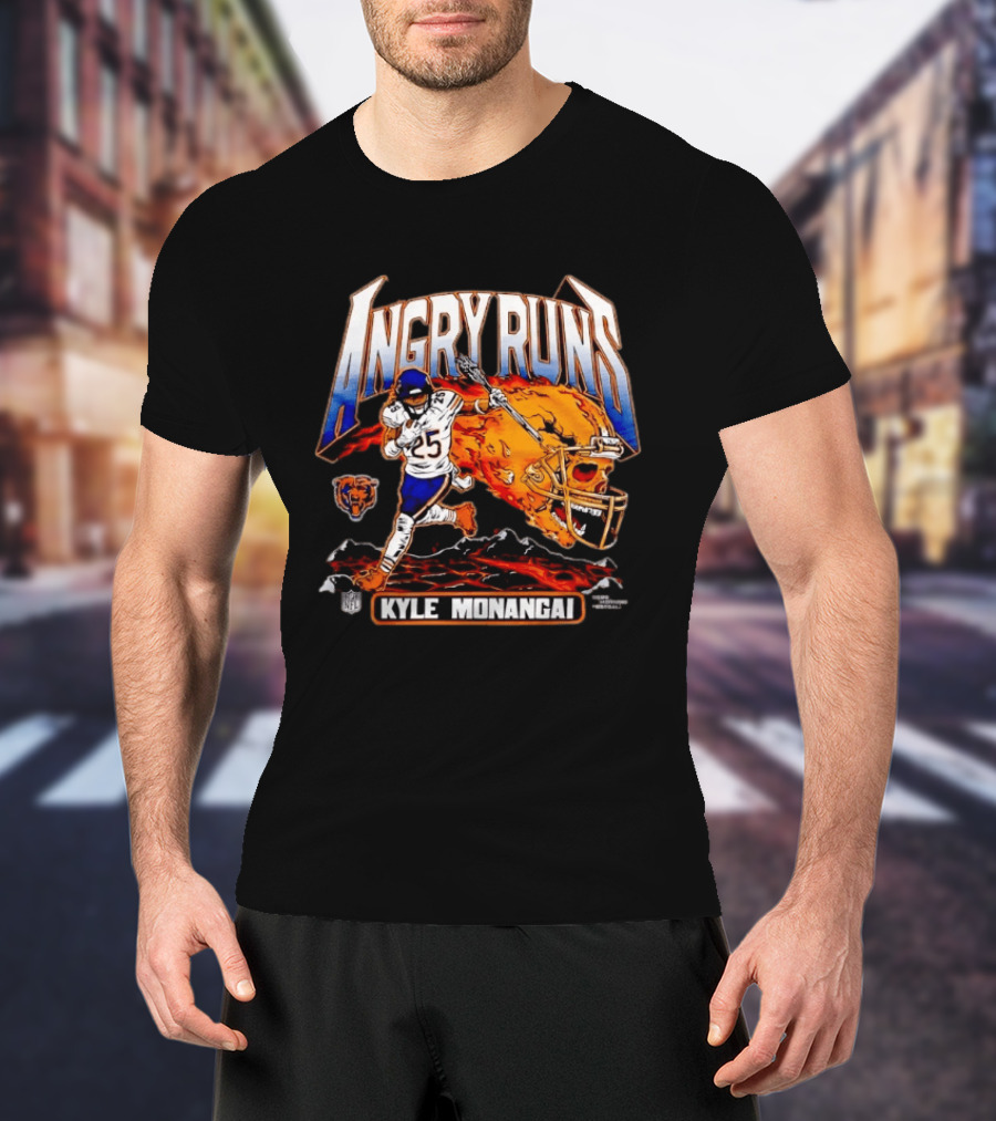 Angry Runs Kyle Monangai Chicago Bears Football NFL 2023 T-Shirt