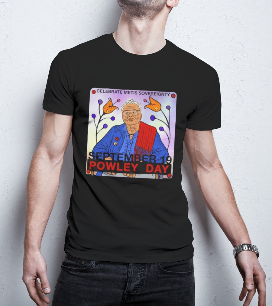 Celebrate Metis Sovereignty September 19 Powley Day With Elder Illustration And Floral Accents T-Shirt